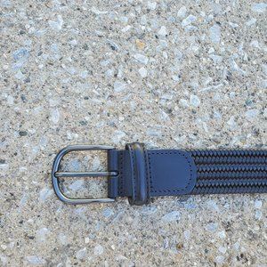 Dark Blue Andersons Woven Leather Belt - 38